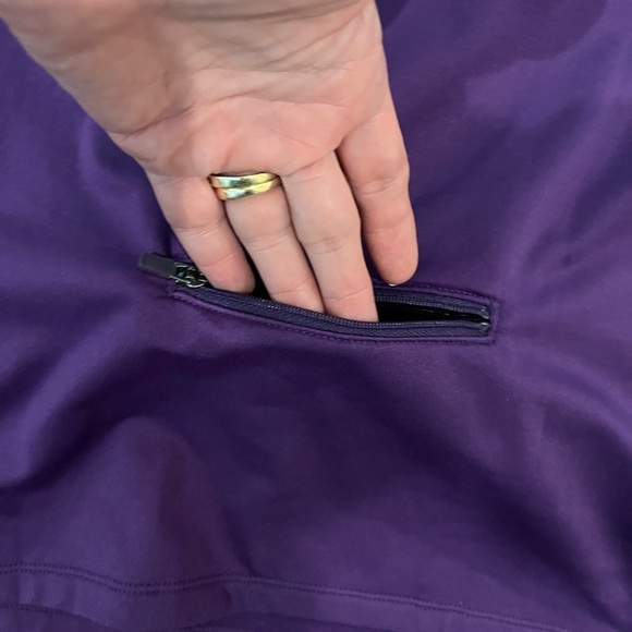 ATHLETA Active Pullover Ladies Size XS Running Sporty Warm Purple Back Pocket - Picture 4 of 8